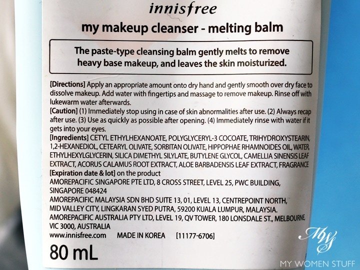 innisfree melting balm ingredients