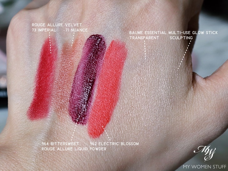 chanel baume essential multi use glow stick swatches