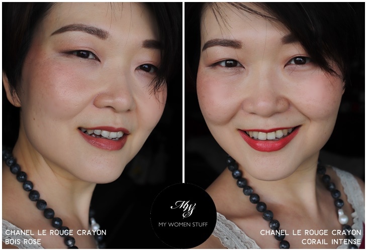 chanel bois rose, corail intense le rouge crayon fotd