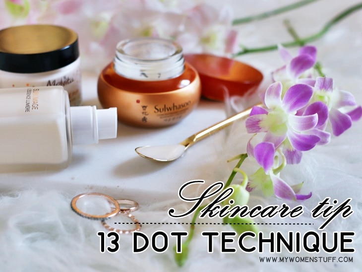 13 dot technique for applying skincare