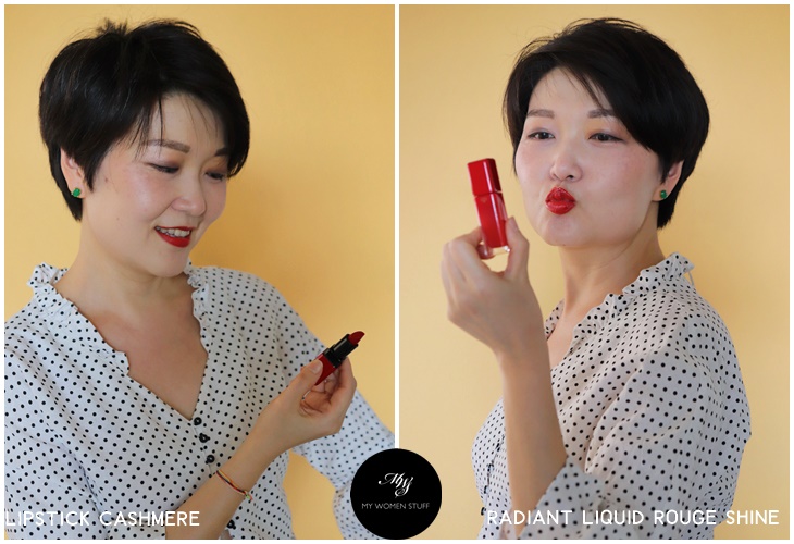 cle de peau legend red - lipstick cashmere, radiant liquid rouge shine