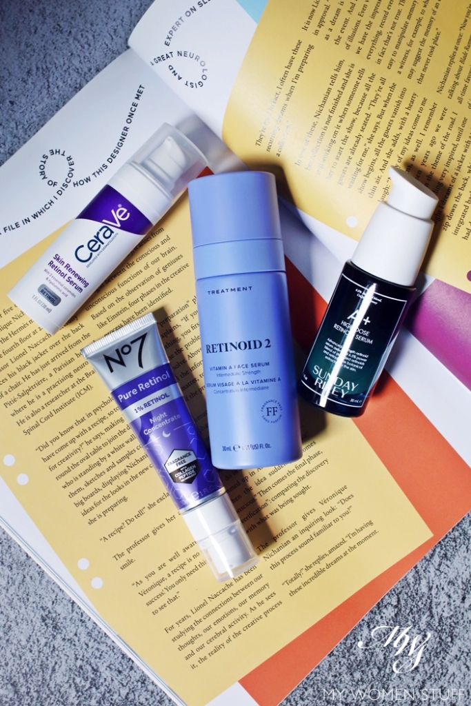 retinol - no. 7, cerave, skin rocks, sunday riley