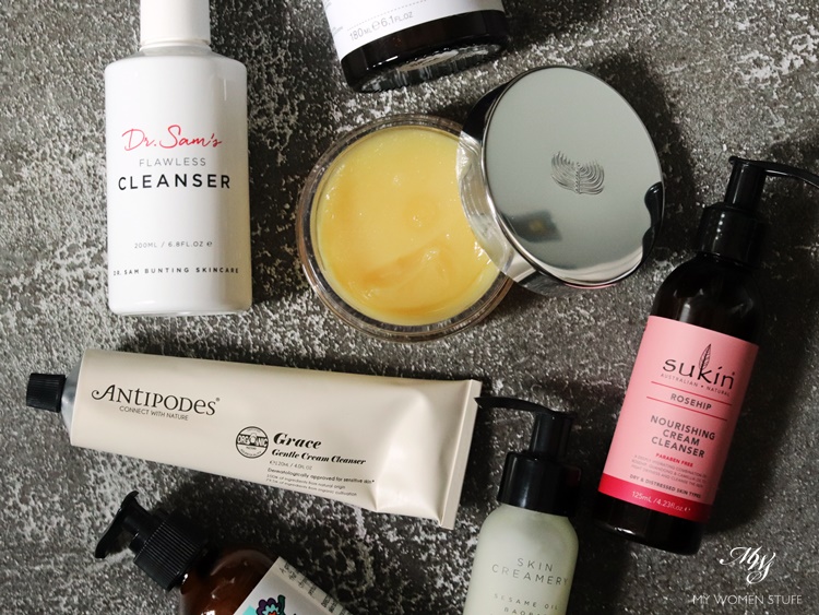 selection of facial cleansers